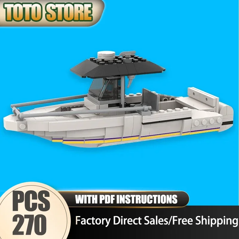 Moc Building Bricks Fishing Boat Model Technology Modular Blocks Gifts Christmas Toys Military Warship Model DlY Sets Assembly