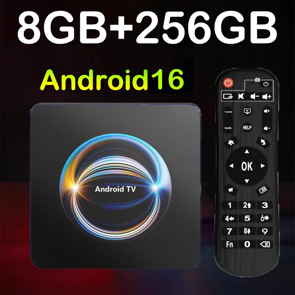 

X66 Smart TV Box 8GB 128GB 256GB Android 16 Media Player Dual Wifi 5G RK3528 Voice Remote BT6.0 Wifi6 8K Video 4K Set Top Box