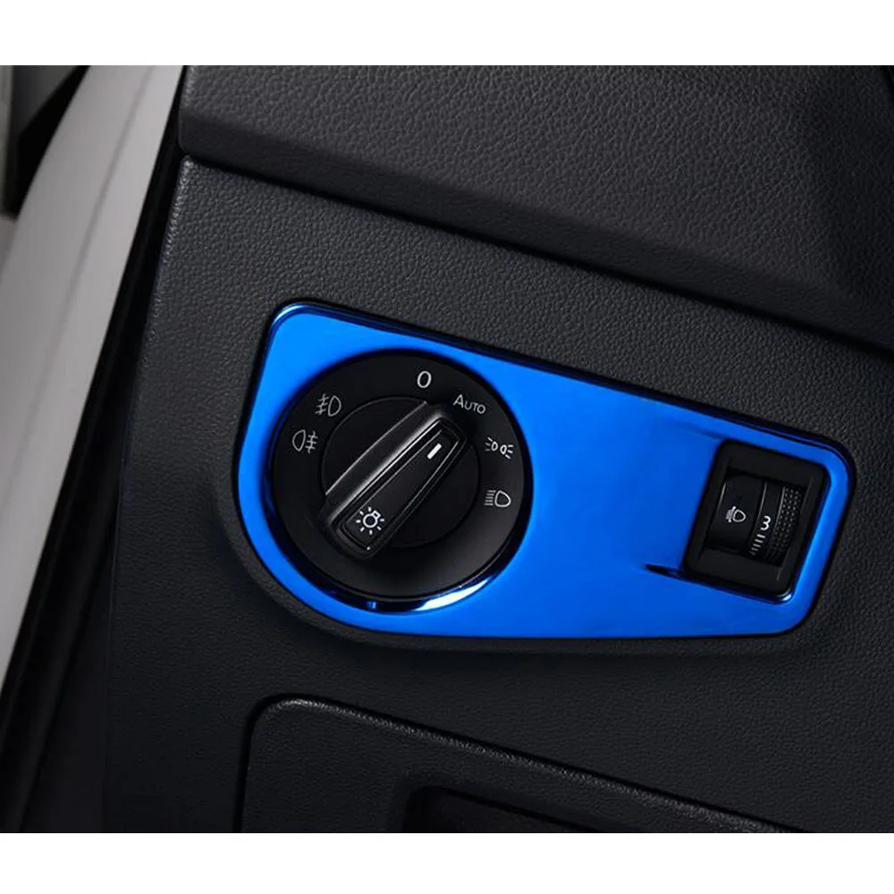 Car Front Headlight Light Switch Trim Frame Lamp Button Panel Stick For Volkswagen VW Tiguan L MK2 2016 2017 2018 2019 2020 2021 - view 4