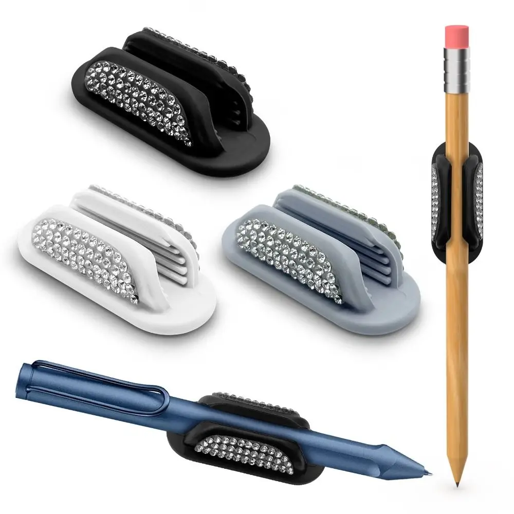 

New Shining Pen Holder Silicone Self-Adhesive Desktop Storage Anti-fall Anti-lost Office Organizer Ballpoint