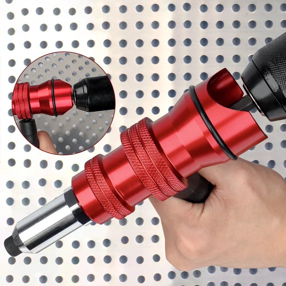 Upgrade Electric Rivet Gun 2.4mm-4.8mm Riveting Adapter Insert Cordless Drill Aluminum Rivet Nut Riveter Insert Nail Power Tools