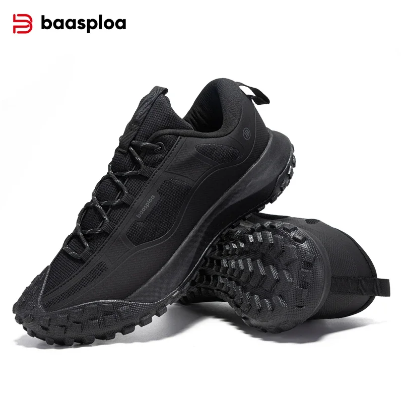 

Baasploa Men Hiking Shoes Casual Lightweight Lace-Up Walking Shoes Male Outdoor Waterproof Camping Resistant Non Slip Sneakers