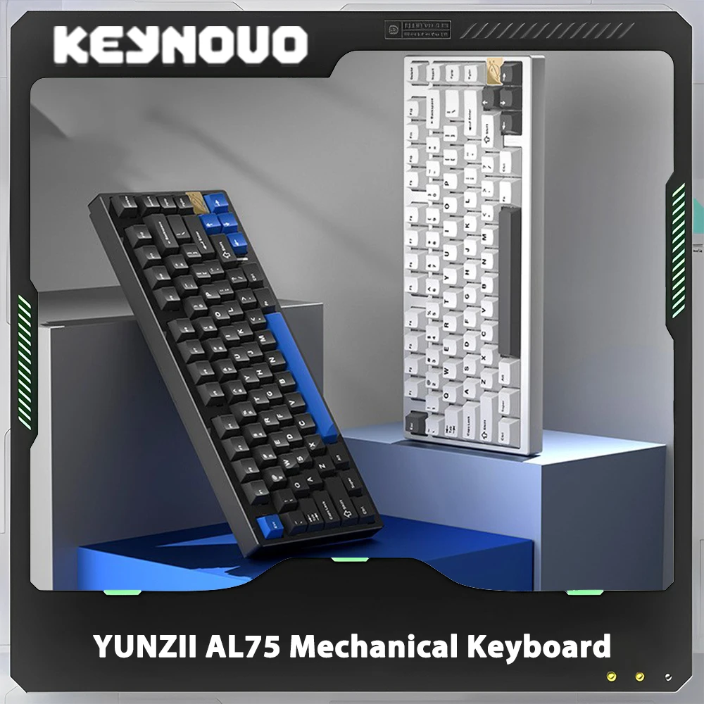 YUNZII-Clavier de jeu RVB en alliage à trois modes, joint d'échange à chaud, accessoires de jeu personnalisés, cadeau de bureau, délit AL75, 6000mAh