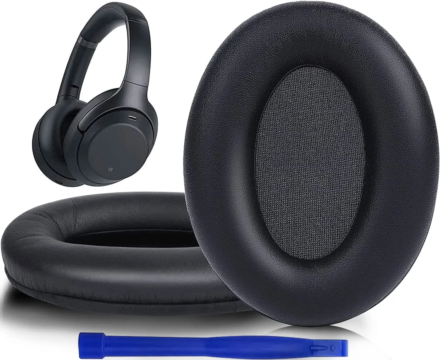 Ottoman replacement for Sony WH-1000XM3 headphones, soft protein leather Ottoman, acoustic memory foam, increased thickness