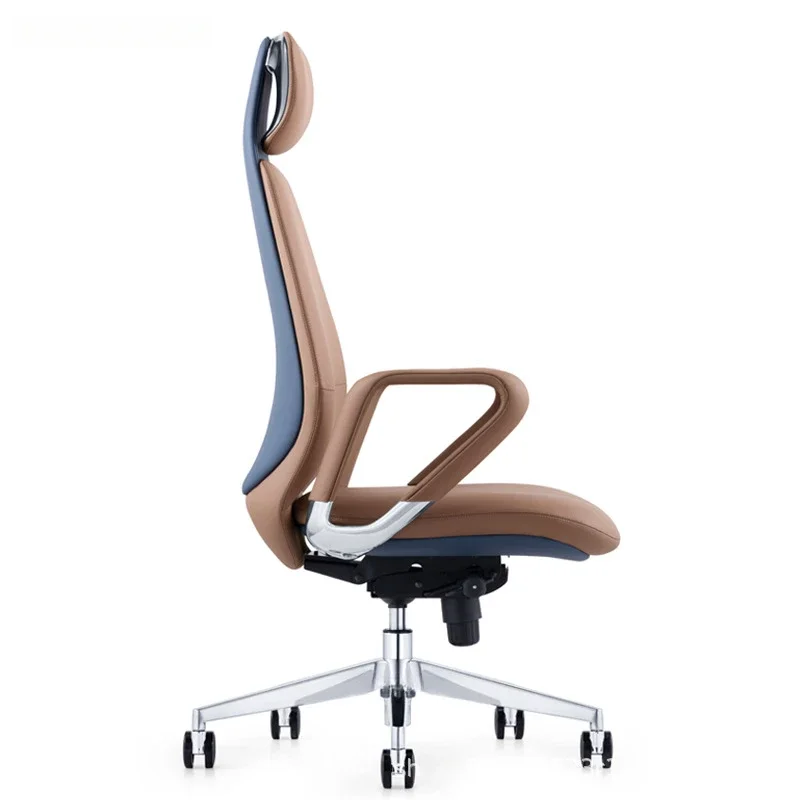 Modern Executive Office Chair Ergonomic Computer Desk Chair with Elastic PU Leather Adjustable Height and Lumbar Support Gaming