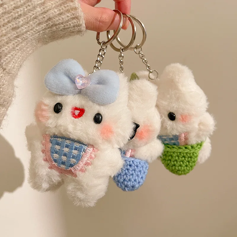 ตุ๊กตากระต่ายการ์ตูนน่ารักแบบบูติก พวงกุญแจ ของตกแต่งห้อยกระเป๋า