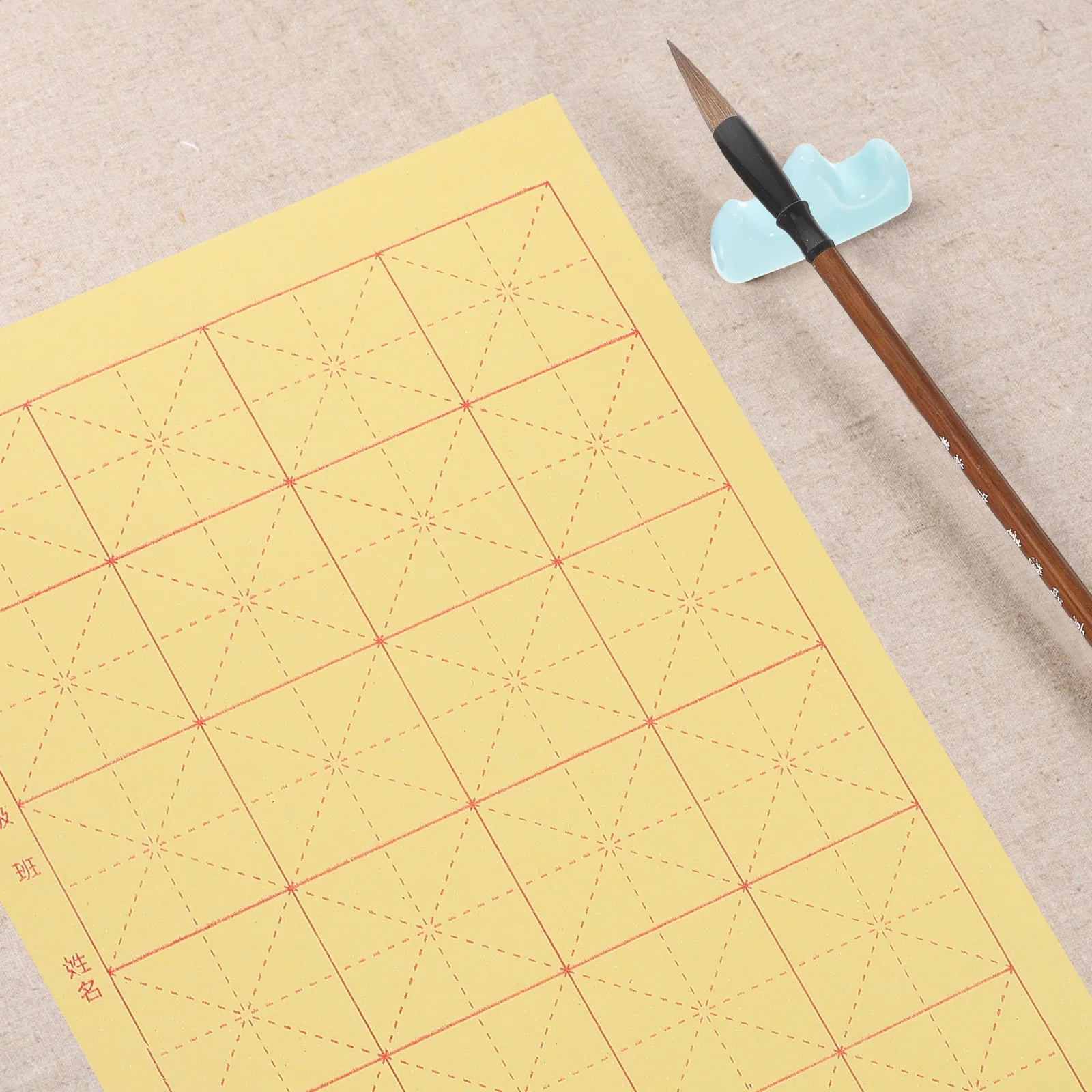 150 Sheets Chinese Calligraphy Writing Grid Paper Pre-Cut A8 Size Thick Moderate Ink Absorbent Sheets Suitable for Beginners