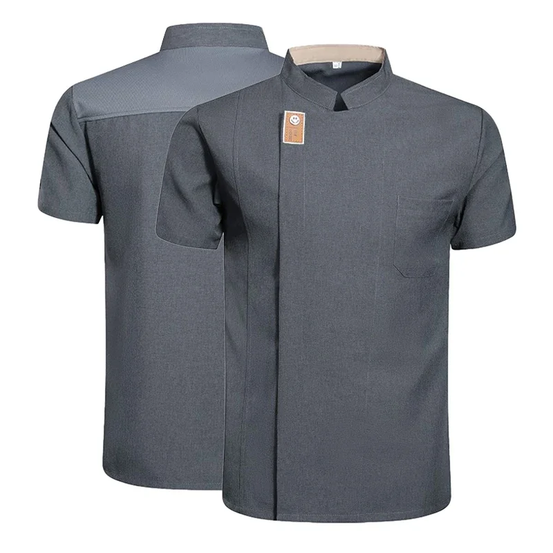 Cappotto unisex Giacca da cuoco estiva Manica corta Uniforme Tinta unita Camicia da cuoco Servizio di ristorazione Costume da cucina Tute da forno Top