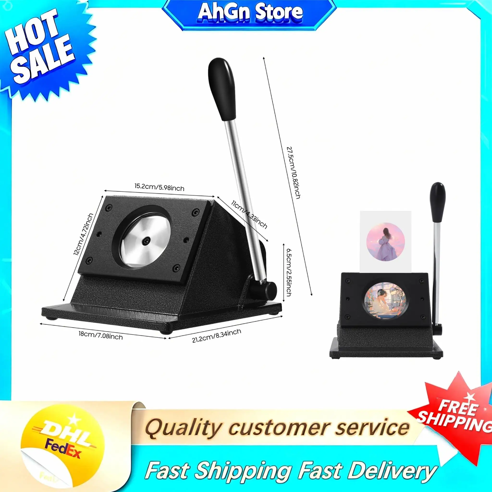 

Round Punch Die Cutter 58mm Badge Maker Manual Round Badge Paper Circle Cutter DIY Circular Graphic Punch Die Cutting Tool