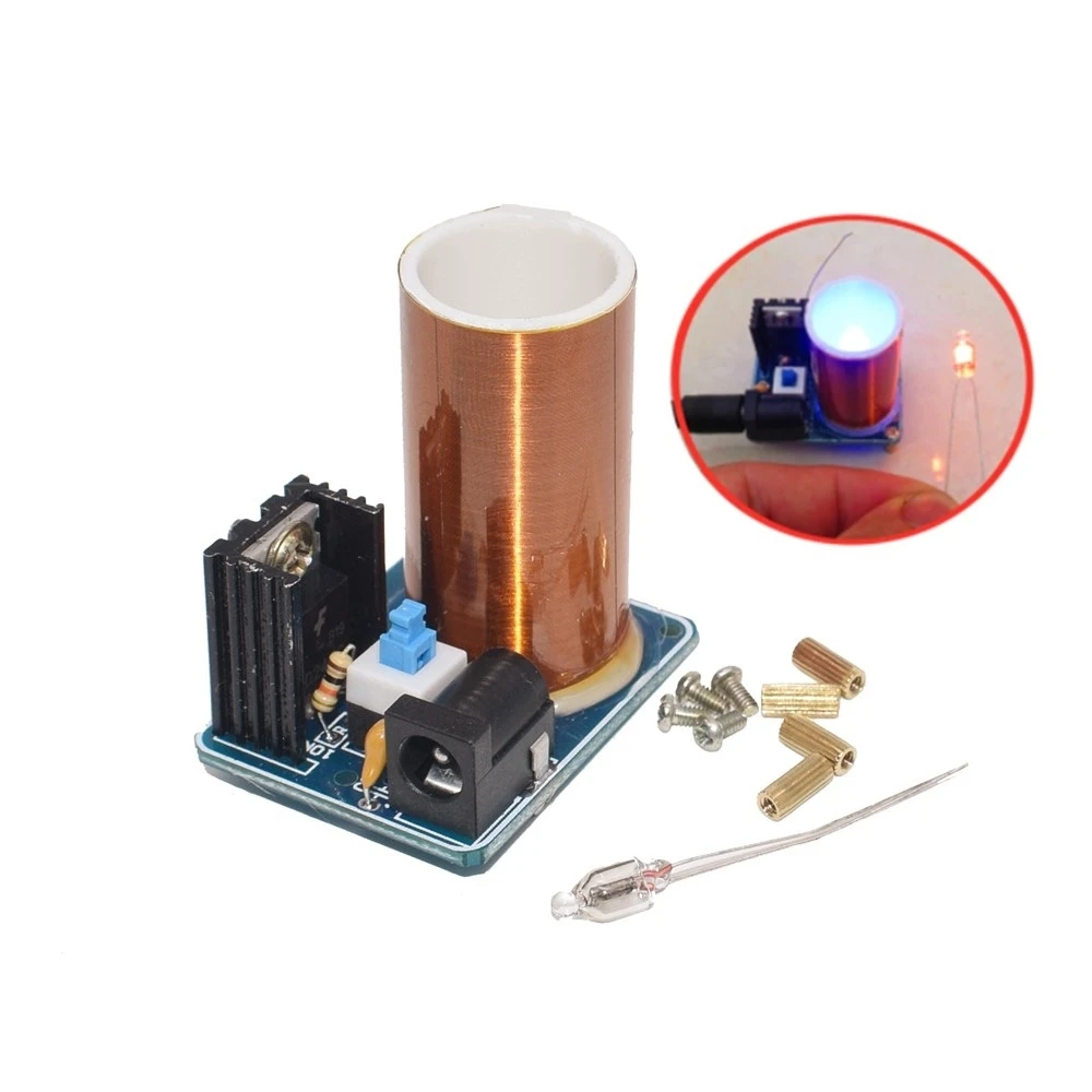 BD243 BD243C Mini Tesla Coil Kit Magic Props DIY Parts Empty Lights Technology Diy Electronics BD243C DIY Mini Tesla Coil Module