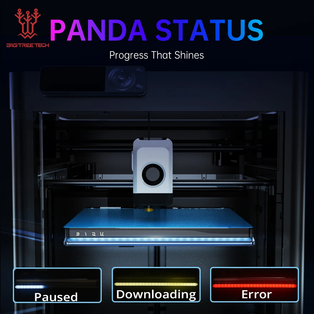 

BIGTREETECH Panda Status LED Light Bar for 3D Printer Status Indicator Rythm Sync Customizable Lighting for Bambu Lab P1 X1 A1