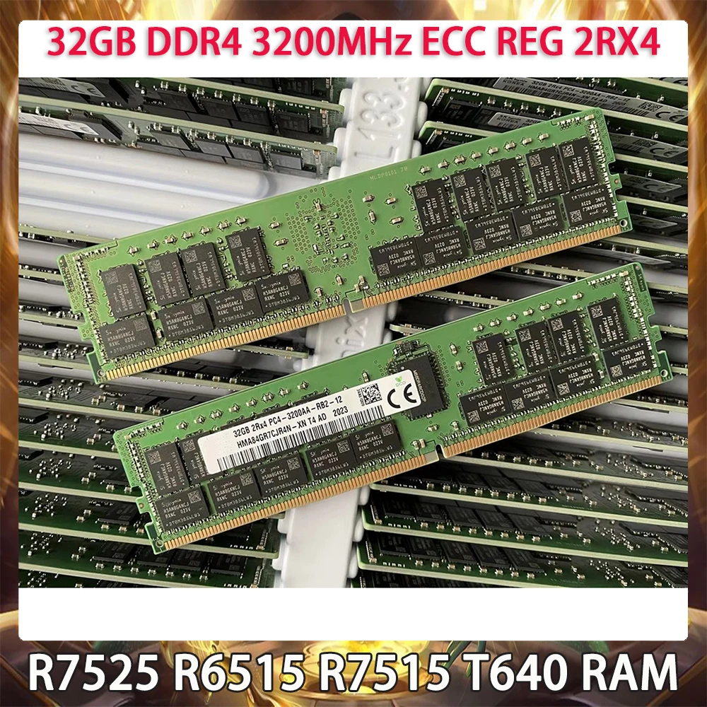 32GB DDR4 3200MHz ECC REG 2RX4 RAM For DELL R7525 R6515 R7515 T640 Server Memory