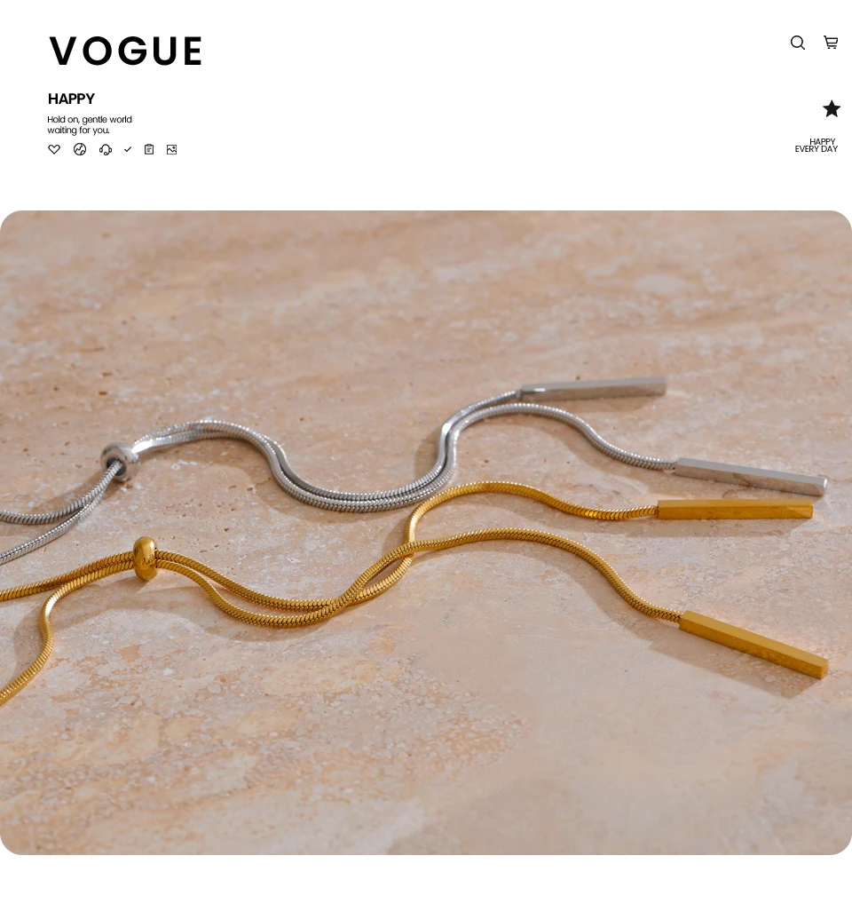 Yhpup 80 + 5 cm Edelstahl verstellbare exquisite Pulloverkette glatte Halskette für Frauen minimalistischer Kragen Mode PVD Schmuck – Detail 12