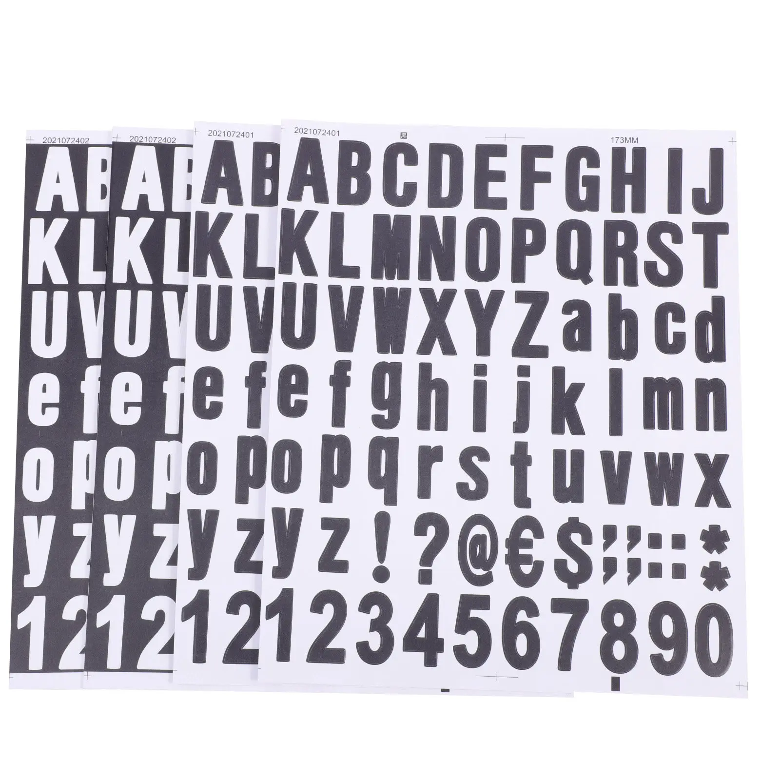 4Pcs Premium DIY Stickers Alphanumeric Labels Adhesive Decals for Calendars Letters Gift Tags Photo Album Decals Scrapbooking