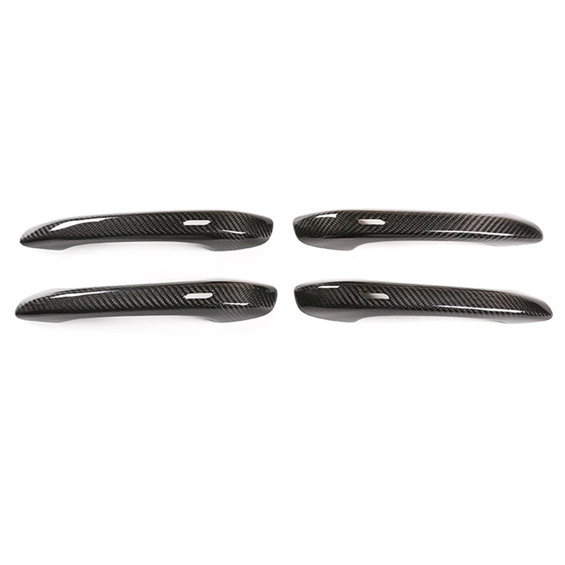 

For Porsche Macan 2014-2023 Dry Carbon Fiber Car Exterior Door Handle Cover Trim Sticker Parts Accessories (With Holes)