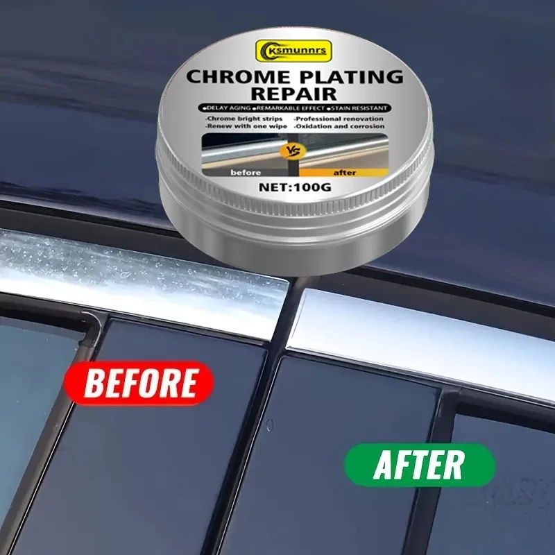 New All-in-One Chrome Polish Paste - Multi-Surface Renewal Easy Apply Long-Lasting Shine