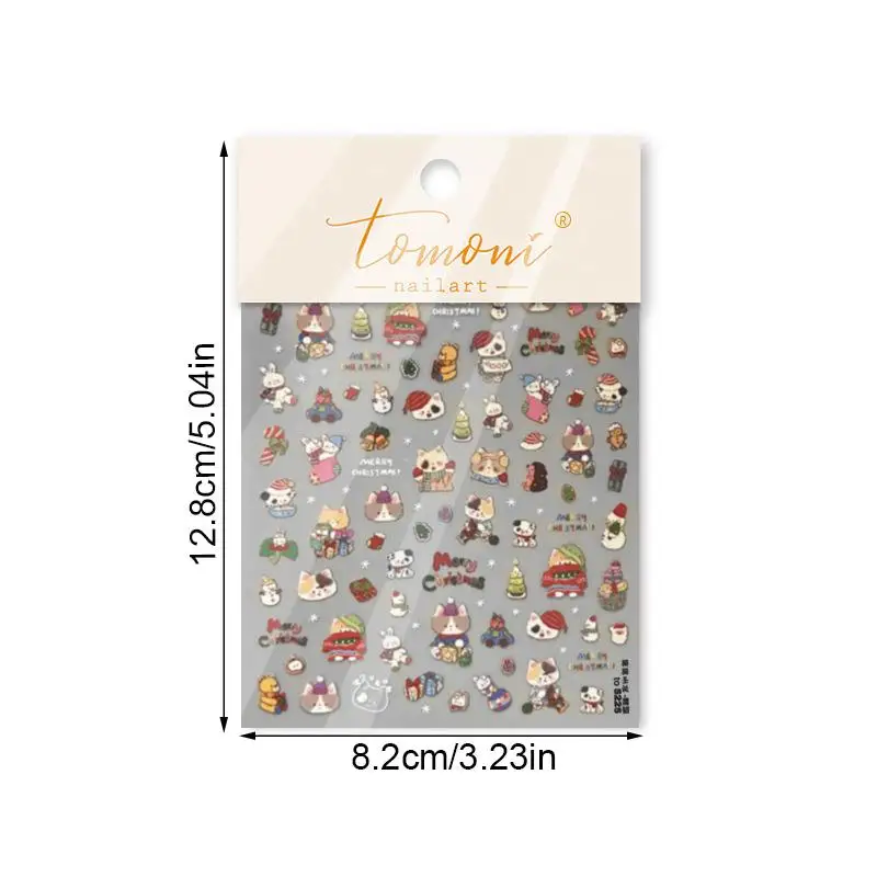 1 Vel Sneeuwvlok Pinguïn Sticker Voor Nagels Leuke Kristallen Bol Kant Rode Hoed Ster Boog Kerstboom Nail Art Stickers decoratie