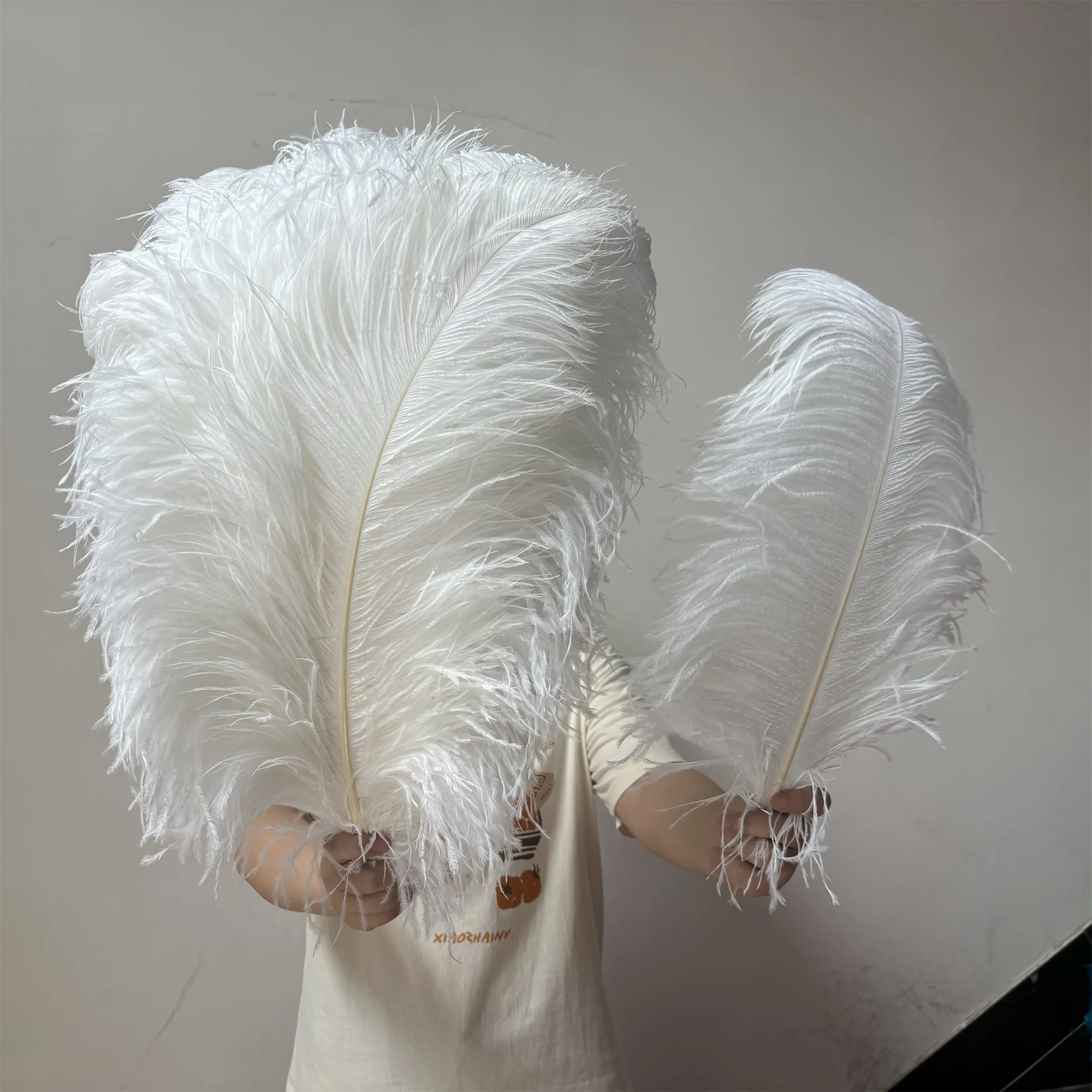 10PCS White High Quality Ostrich Feathers 50-75CM Big Pole Ostrich Feather Carfts for Wedding Party Restaurant Table Vase Decor