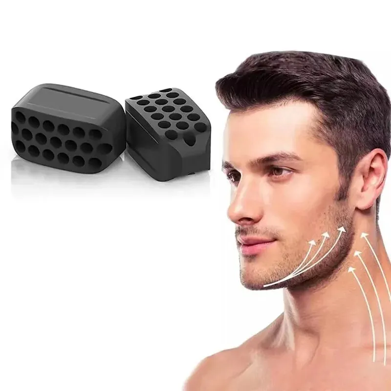 2PCS Silicone Jaw Exerciser Facial Toner Jawline Fitness Ball Neck Toning Equipment Facial Beauty Tool Double Chin Exerciser