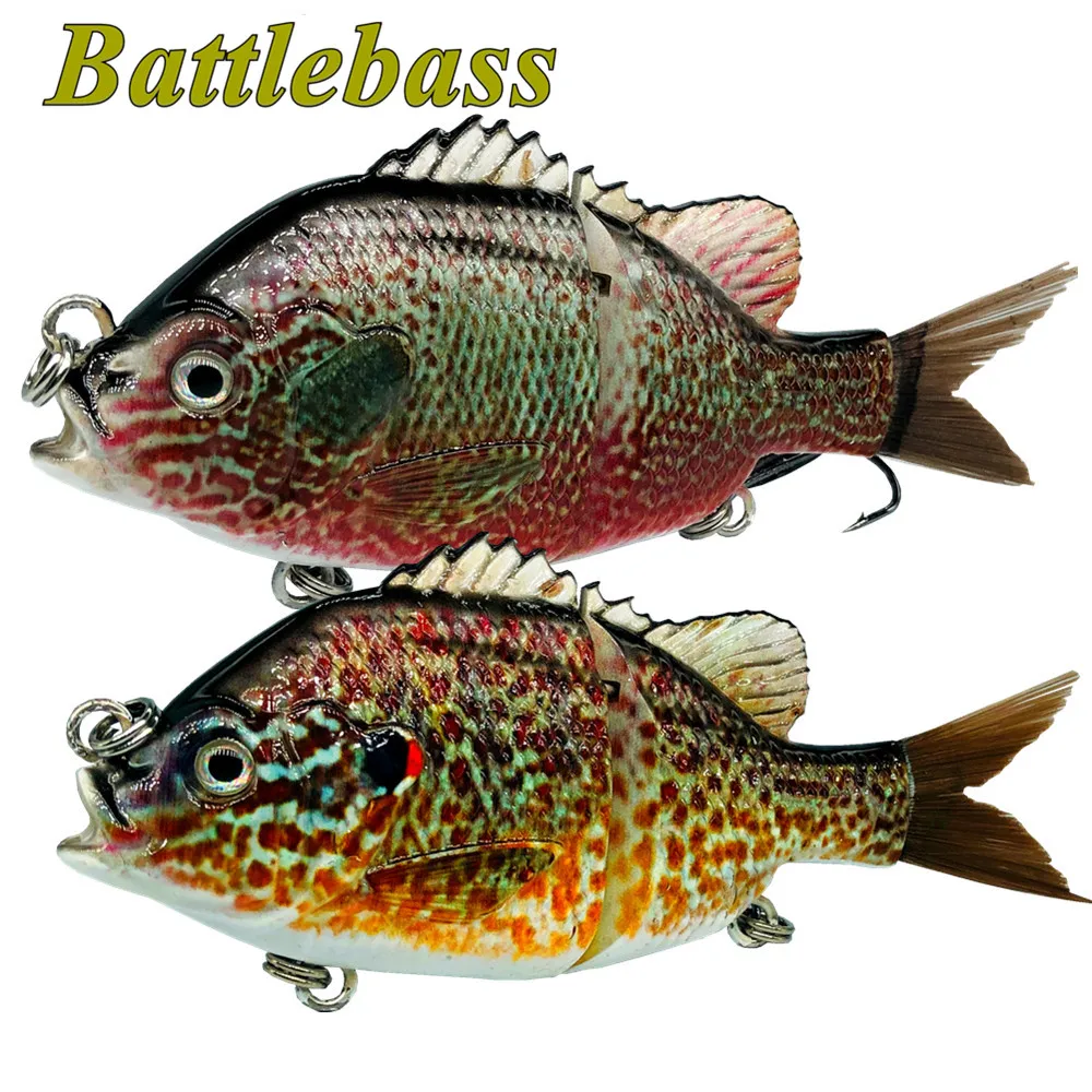 BATTLEBASS 2021 NEW 1PC SINKING Multi Jointed Panfish Bluegill Swimbaits Topwater Hard Bass Fishing Crank Lure 43g/13cm