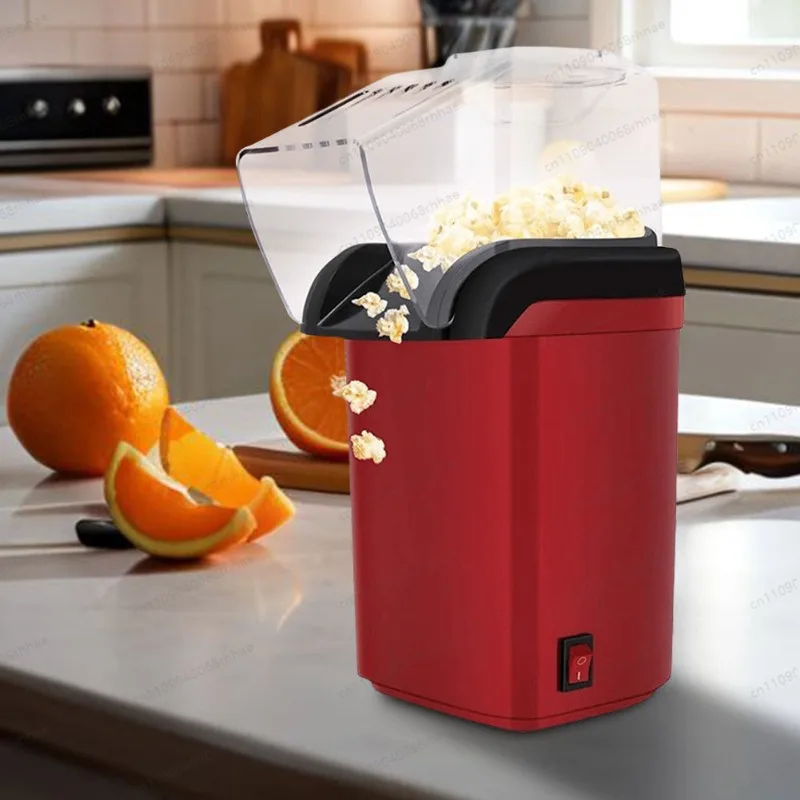 HOMEFISH Mini Electric Popcorn Machine Fully Automatic High Popping Rate Air Popper for Home Kitchen