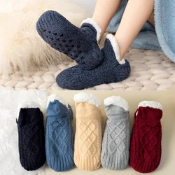 1 Pairs New Woman Slipper Socks Winter Warm Short Cotton Thicken Home Sleeping Soft Non Slip Wool Yarn Grip Fuzzy Floor Socks