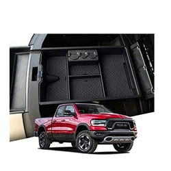 For Dodge Ram 1500 2009-2018 Car Center Armrest Storage Box Console Organizer Case Flocking Organizer Containers Accessories