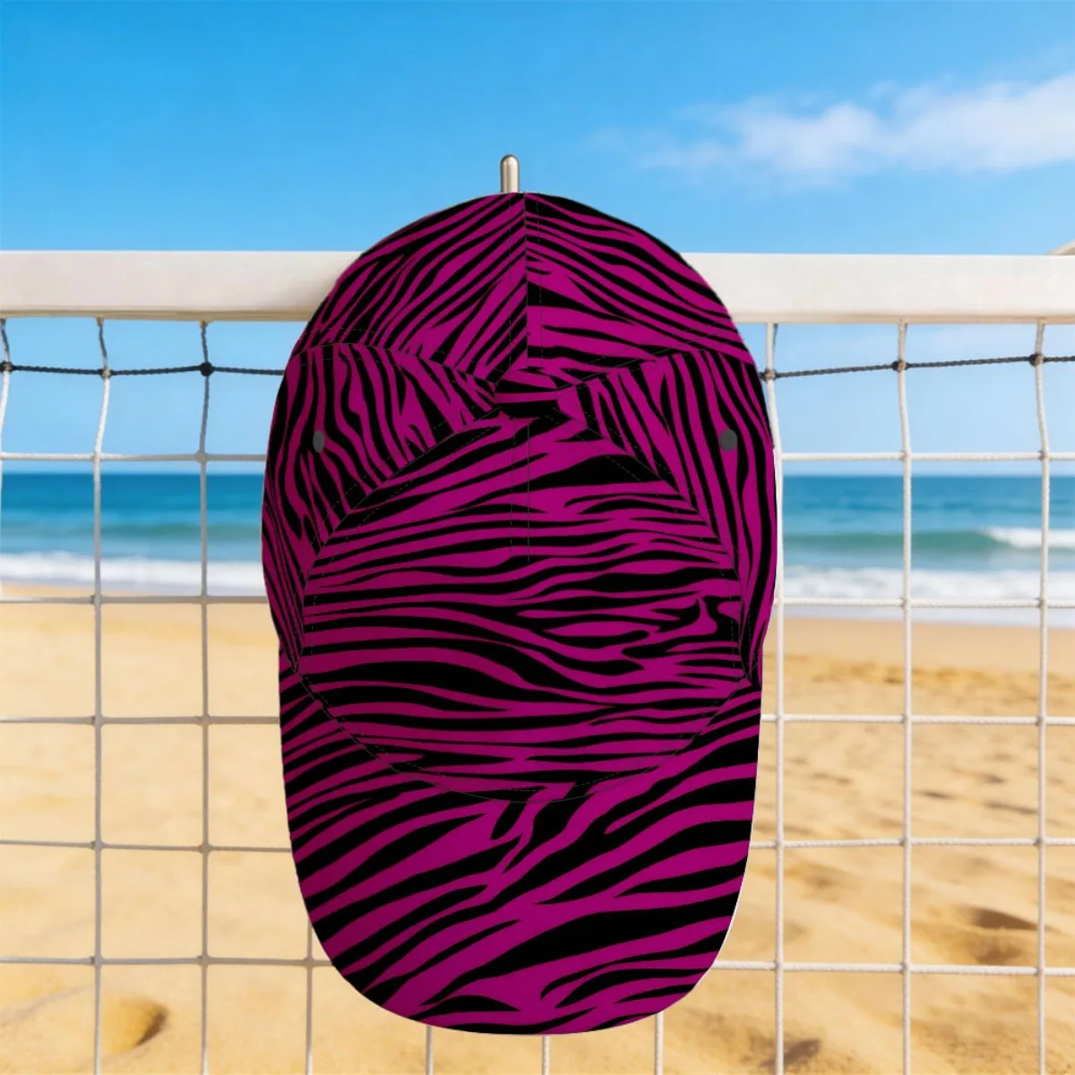 1pc with Pink Zebra Stripes Background Print Classic Baseball Cap Perfect for Daily Wear Perfect for All-Day Use Four Seasons