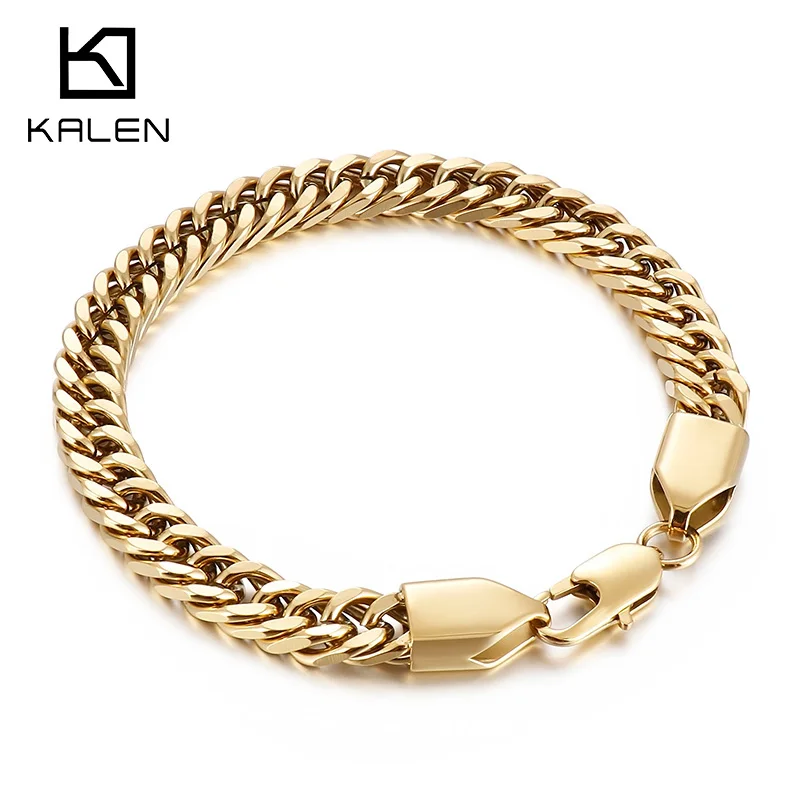 KALEN 8mm متعدد الألوان ربط سلسلة سوار للرجال النساء الفولاذ المقاوم للصدأ بارد سحر الاكسسوارات بسيطة حزب مجوهرات هدية