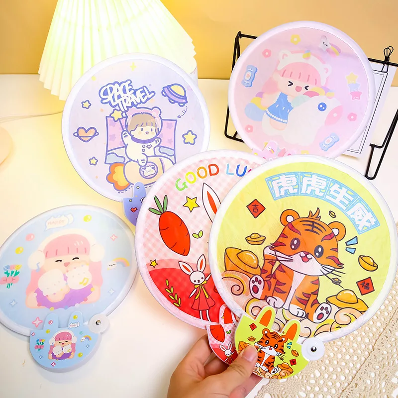 

Various Nylon Portable Folding Fan for Gift Fan Cool Summer Hand Fan/Flying Disk Creative Party Gift Custom Gifts