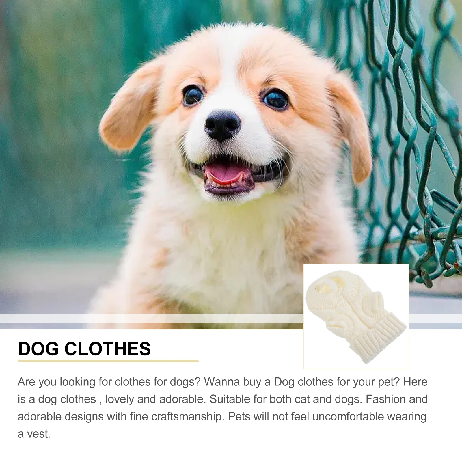

2pcs Cream Pet Warm Sweater Small Dogs Winter Wear Cozy Polyester Thick Comfortable Machine Washable Adorable Dog Clothes Vest