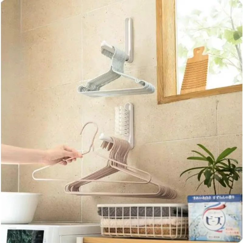 bathroom accessories closet organizer Hanger storage hook can be folded storage wall mounted without holes thick and durable