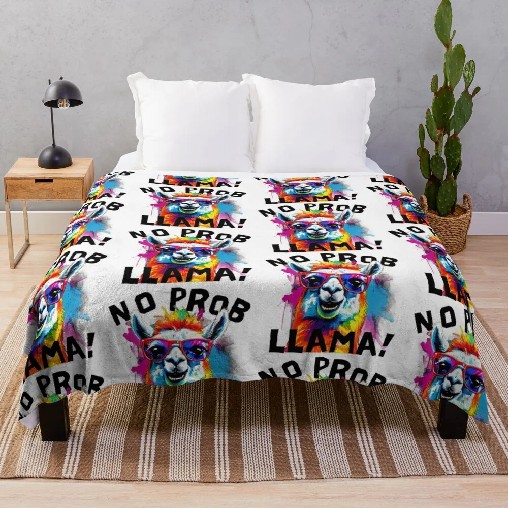 

No Prob Llama Throw Blanket Bed covers Hairys Bed linens Blankets