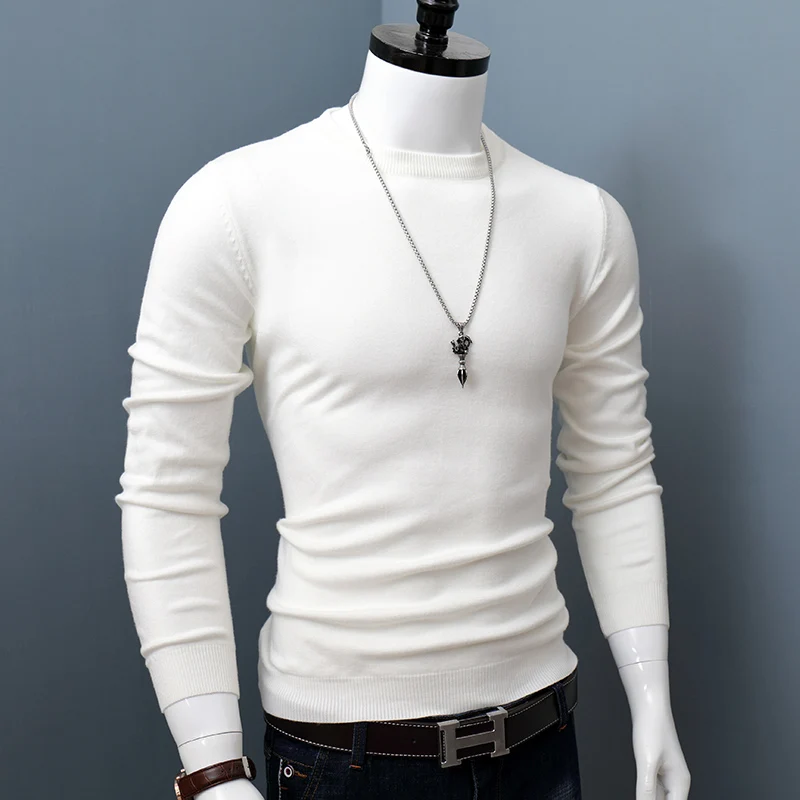 الرجال سليم صالح جولة Ne تريكو سترة لون نقي ملابس داخلية مرونة الدافئة عارضة Sle طويلة Sve تنفس مريحة