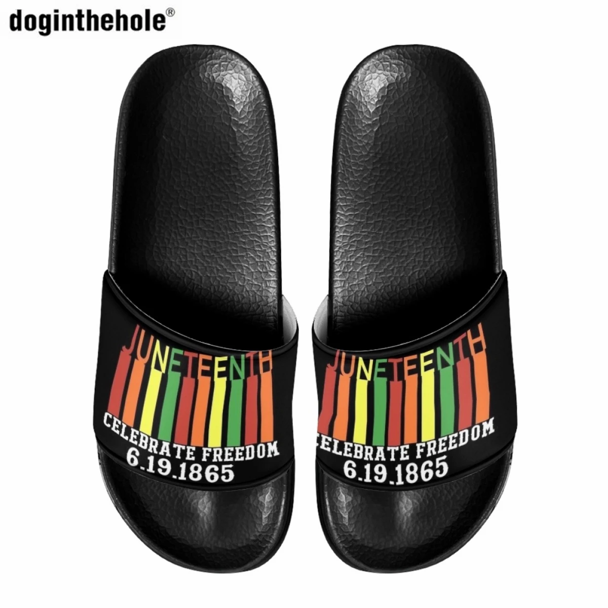 Doginthehole New Hot Juneteenth Freeish Black History Design Women Slippers Summer Outdoor Beach Wading Sandals Non-slip Slipper