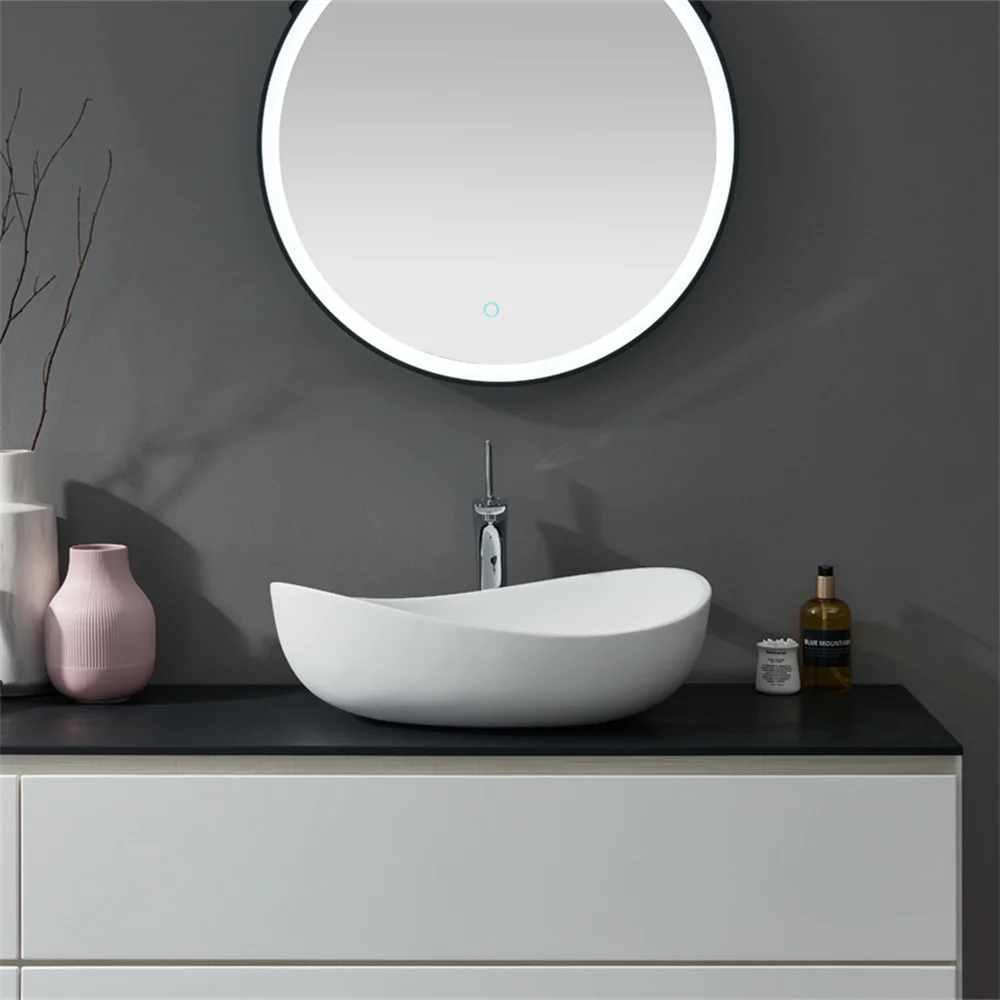 Resin Stone Countertop Sink Basin Solid Surface Stone Basin Bathroom Pure Acrylic Basin