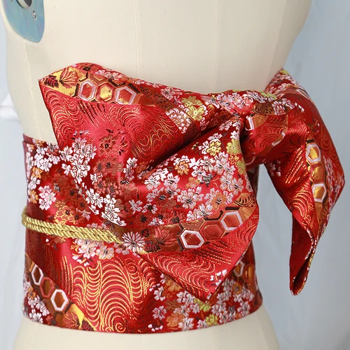 Cinturón de kimono japonés, precioso cinturón con lazo Yukata de brocado, pretina con nudo moldeador para sesión de fotos, lujo elegante