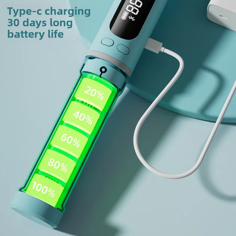 ماكينة نط الحبل الذكية بتقنية البلوتوث عبر الحدود اللاسلكية للبالغين للياقة البدنية وتوقيت تلقائي وعد حبل الطفر