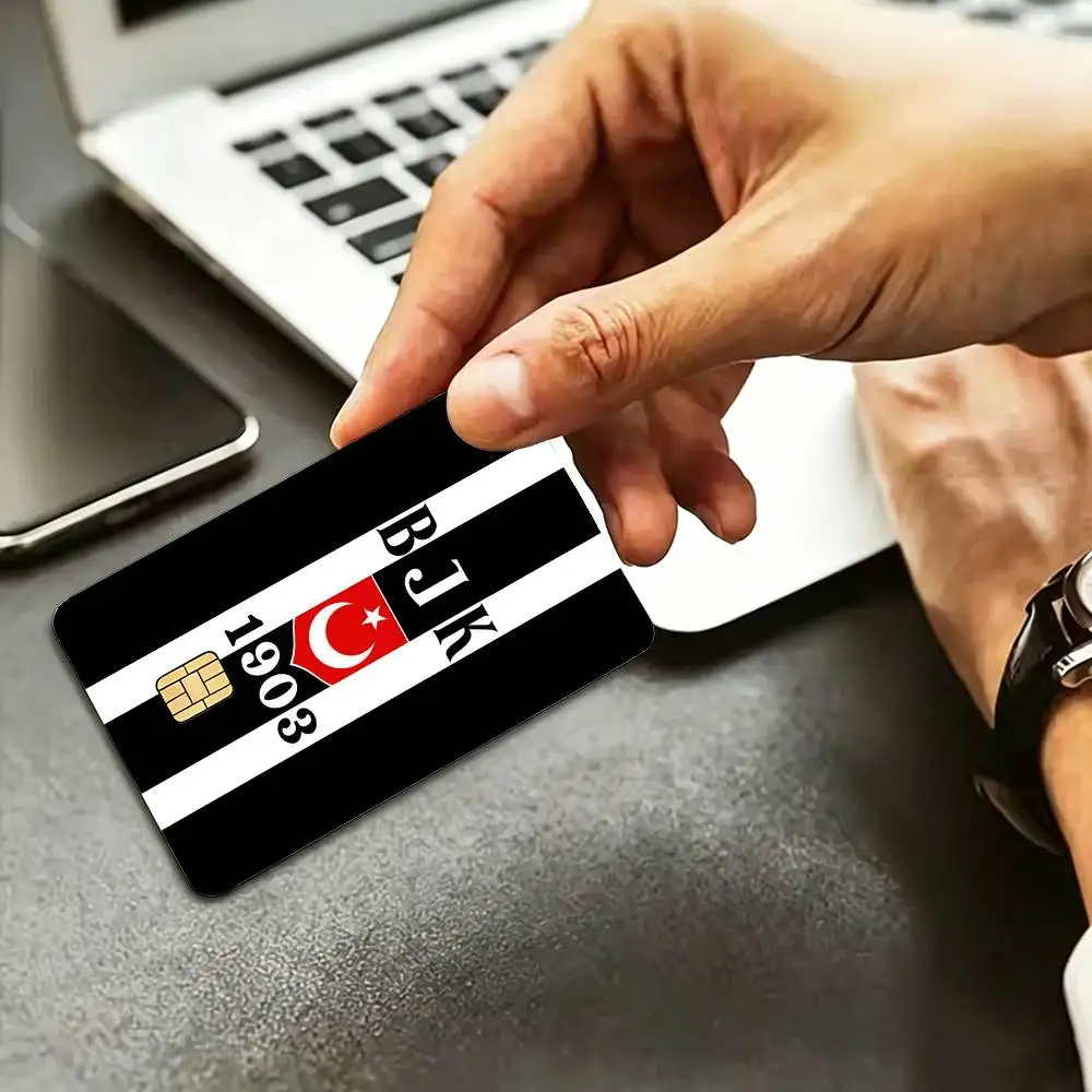 B-Besiktas B-BJK Logo HD Waterproof Credit Card Stickers Silicone Decals For Chip Game Cards Gift