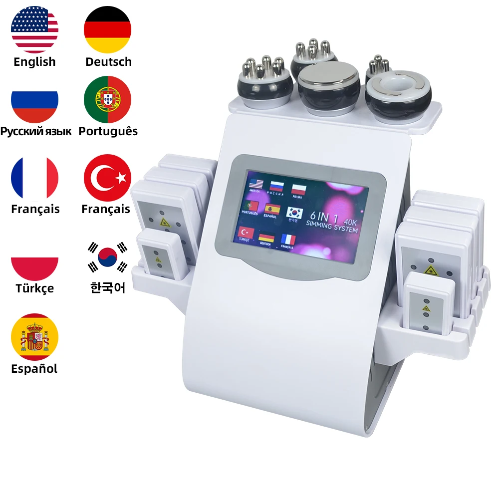 Appareil de Cavitation Ultrasonique 6-en-1 Moonic 40K pour Amincissement Corporel, Système KIM 8, Remodelage Corporel, Perte de Poids, Rajeunissement par Vacuum, Lifting et Raffermissement de la Peau (Expédition Rapide UE)