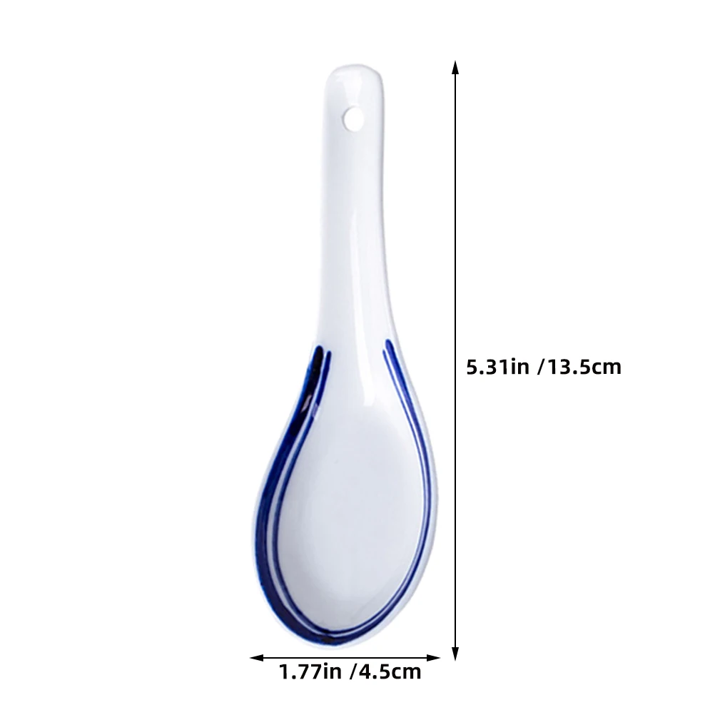 8 قطعة ملاعق شوربة الصينية السيراميك ملاعق شوربة الآسيوية الخزف اليابانية مغرفة للحبوب رامين ونتون زلابية #2