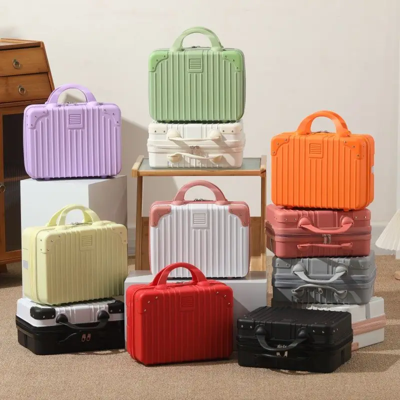 

Suitcase Hand Luggage Cosmetic Case Makeup Bag Storage 14 Inch Portable Lightweight Travel Storage Box
