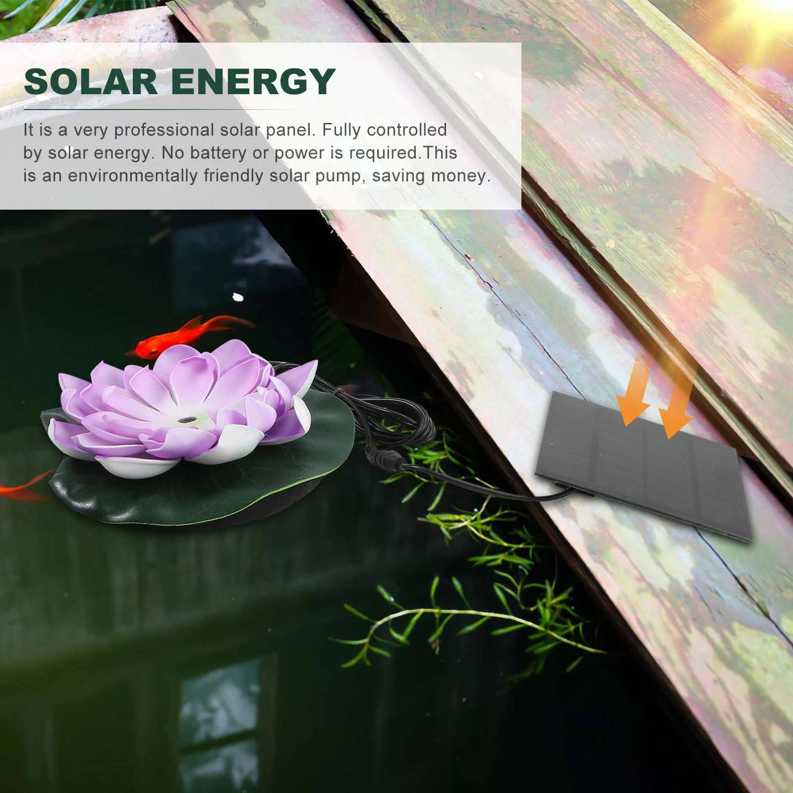 

Solar Fountain Lotus Leaf Flowers Outdoor Decorative Fishpond Bowl Floating Garden