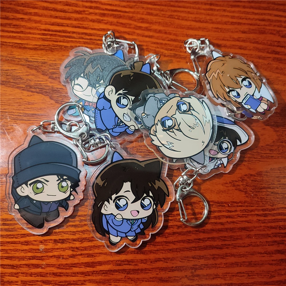 Anime Detective Conan Case Closed Shinichi Kudo Edogawa Akai Shūichi Cosplay Acrylic Key Chain Keychain Pendant Accessories