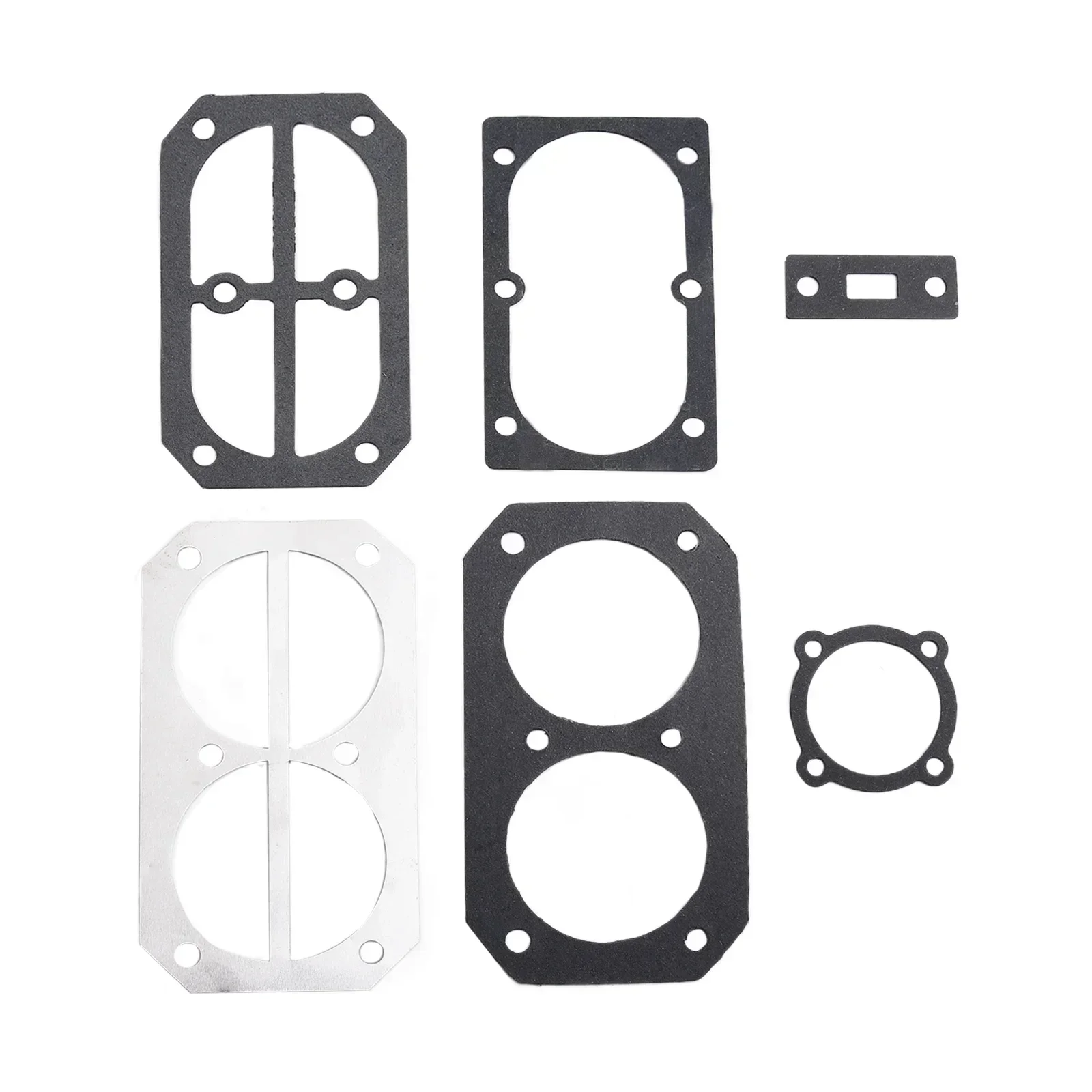 6pcs Air Compressor Cylinder Head Base Valve Plate Gaskets Washers Aluminium Pad For 2070/2065 Type Air Compressor Power Tools