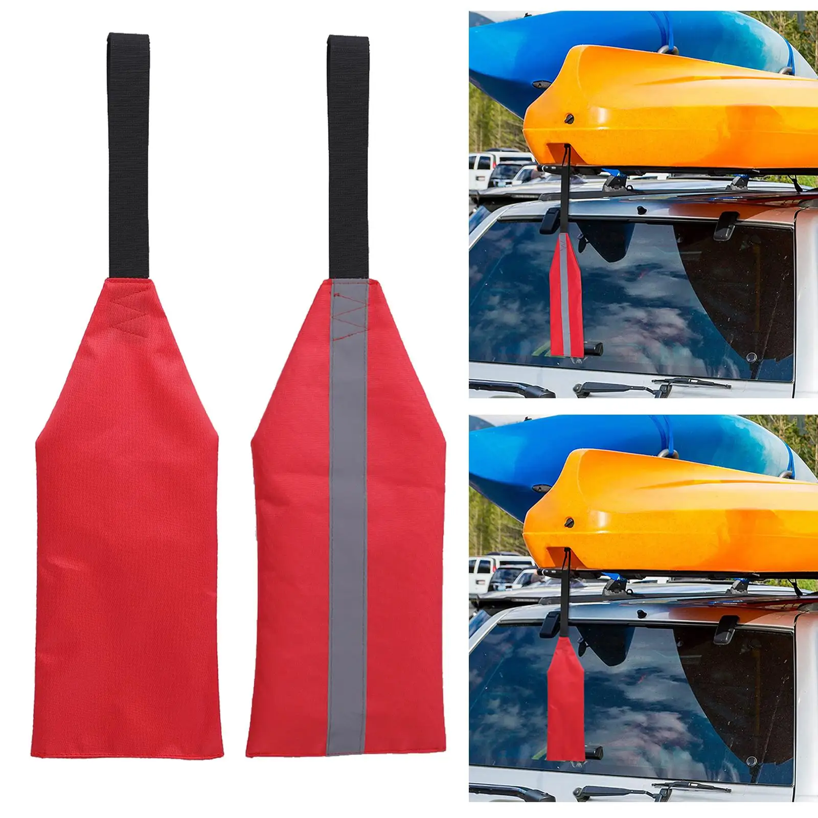 Red Kayak Flag Reflective Boat Canoe Warning Flags Indicator