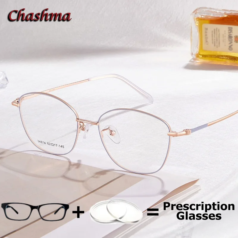 Women Prescription Lenses Optical Myopia Glasses Anti Blue Ray Computer Working Progressive Eyewear Light Frame Girl