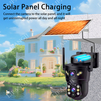 Solar Camera 4G / WiFi Dual Lens Outdoor 8MP Monitor IP66 PIR Human Detection 2-Way Talk CCTV Battery Security IP Cameras V380