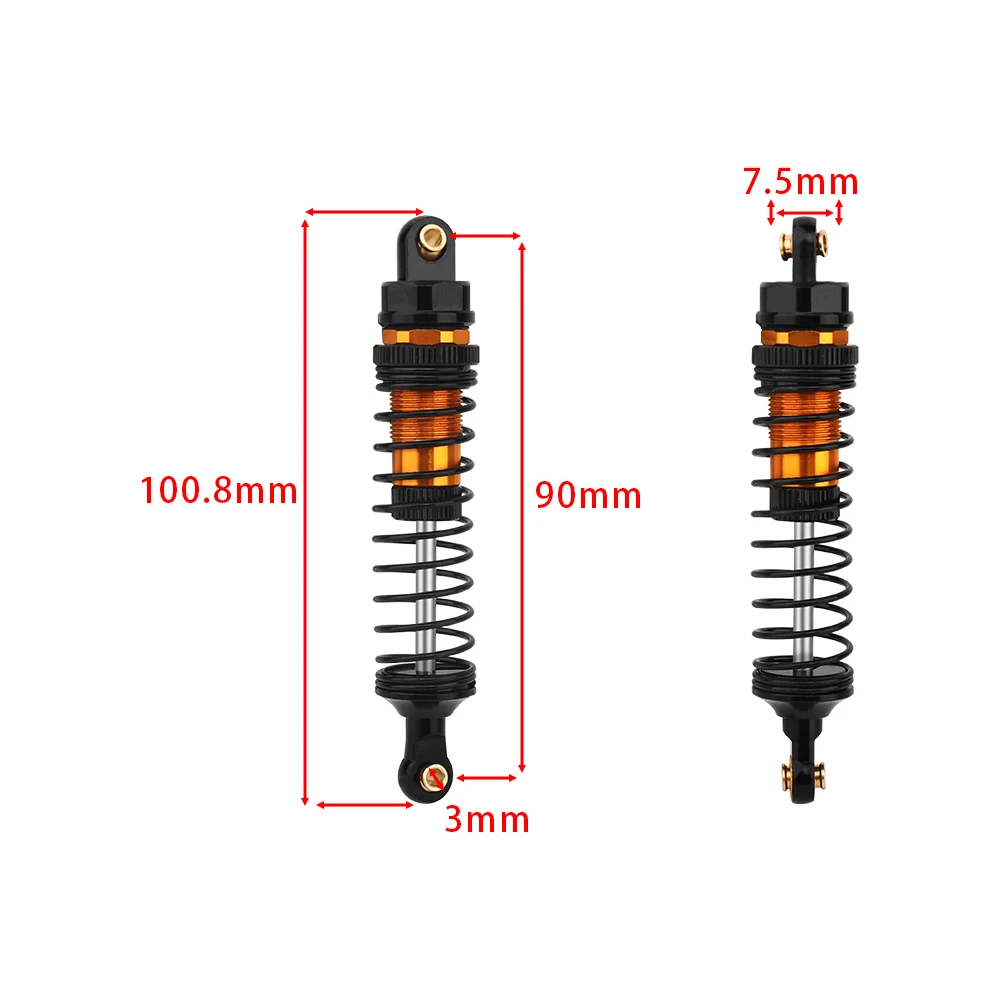 4 Stück 70 mm 80 mm 90 mm 100 mm 110 mm 120 mm Stoßdämpfer-Dämpfer für 1/10 RC Crawler Car Axial SCX10 III AXI03007 RBX10 GEN8 D90 TRX4 – Detail 14