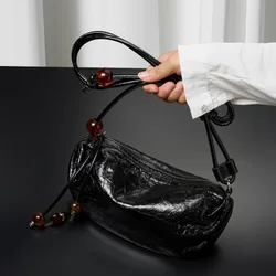 Personal Style Burst Pattern Cow Leather Small Bag, Ladies' Genuine Leather Shoulder Bag, Fashionable Crossbody Women's Hobo Bag